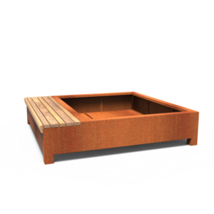 Benk cortenstål 200x200x45