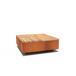 Benk Cortenstål 115x115x45